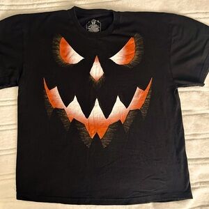 Halloween Pumpkin Scary Face T shirt Men’s 2XL Black Orange White​​​​
